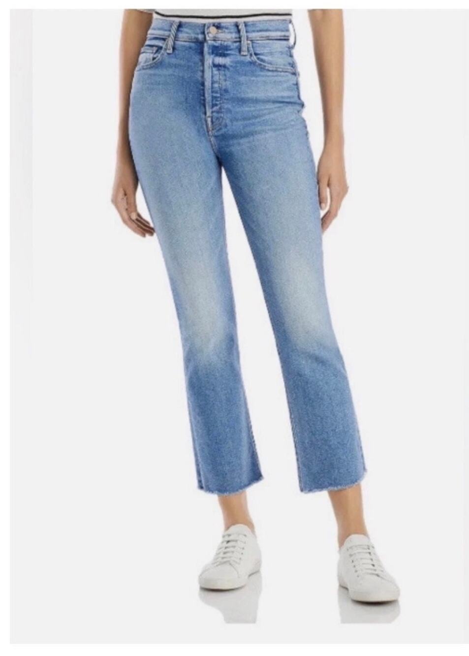 Mother The tripple Ankle Fray Jeans in wash 
island time